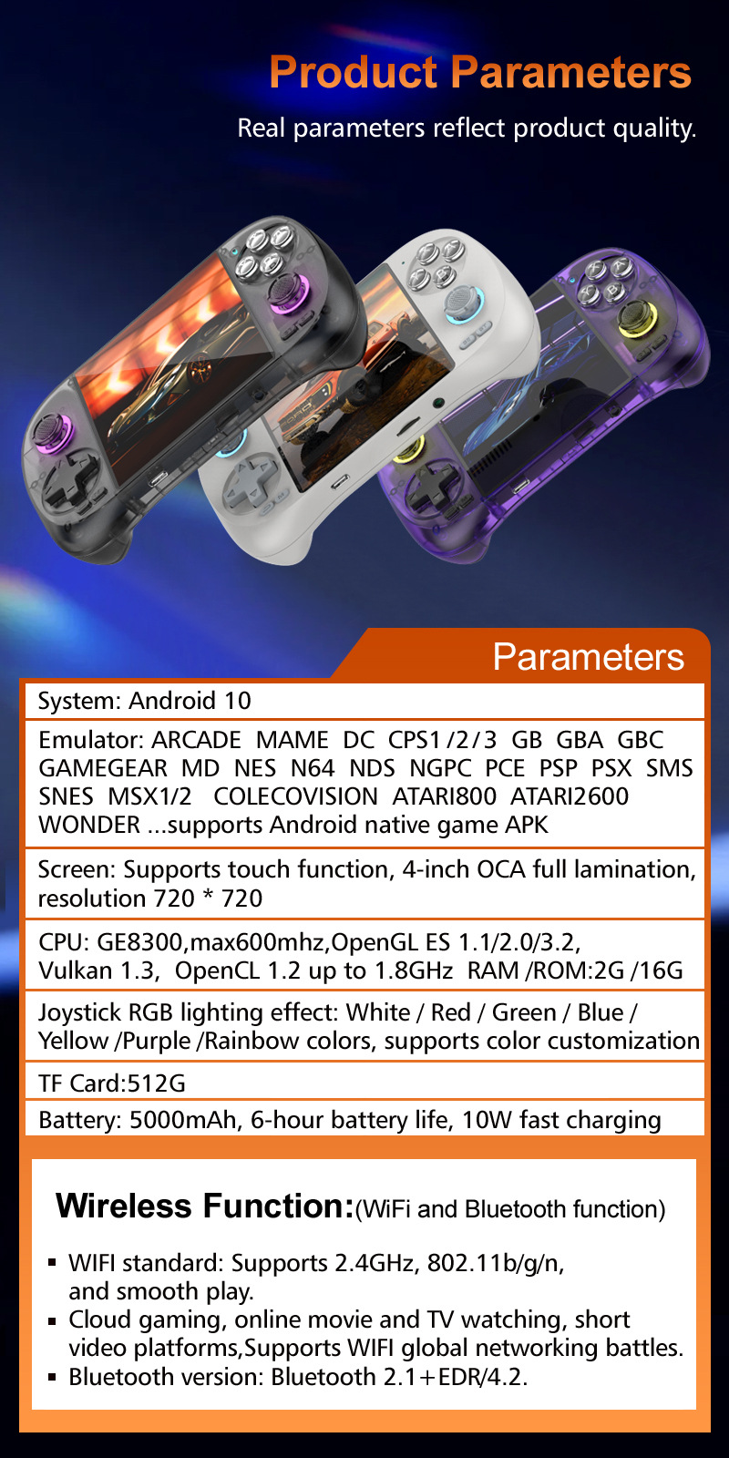 D40Max Game Console Retro Open-Source Android Handheld Hd Tv Connection Hall Joystick Genshin Impact Game Controller